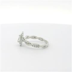10k White Gold Pear Shaped Diamond Cluster Engagement Ring - Size 6.75